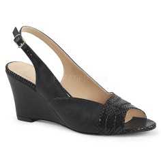 Kimberly-01SP - Black Faux Leather  