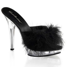 Lip-101-8 - Black Satin-Fur/Clear