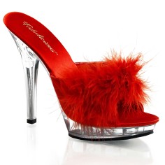 Lip-101-8 - Red Satin-Fur/Clear