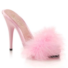 POISE-501F - Pink Satin Marabou Fur Pink