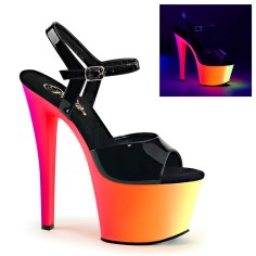 RAINBOW-309UV - Black Patent Neon Multi