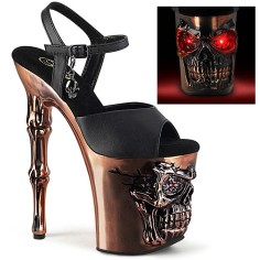 Rapture-809-LT - Black Faux Leather Satin Brass Chrome