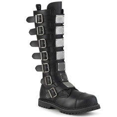 Riot-21MP - Black Vegan Leather  