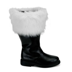 Funtasma Santa-106Wc - Black Pu-White Faux Fur