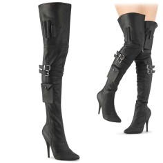 Seduce-3019 - Black Faux Leather