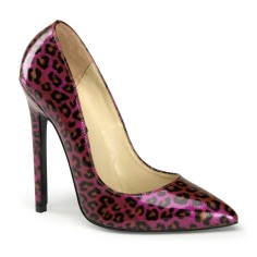Devious Sexy-20 - Purple Pearlized Patent (Cheetah Print)