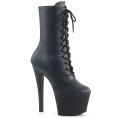 Sky-1020 - Black Faux Leather Matte  