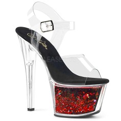 Sky-308WHG - Clear Black Red Glitter  
