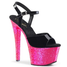 Sky-309UVLG - Black Pat Neon Pink Glitter  