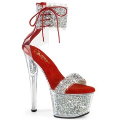 Sky-327RSI - Silver Multi Rhinestones Red