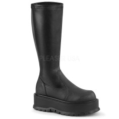 Slacker-200 - Black Stretch Vegan Leather  