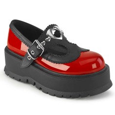 Slacker-23 - Red Black Vegan Leather