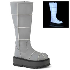 Slacker-230 - Gray Reflective Vegan Leather  
