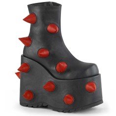 Slay-77 - Black Red Vegan Leather