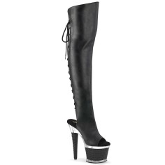 Spectator-3019 - Black Faux Leather Clear Matte