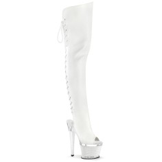 Spectator-3030 - White Faux Leather Clear Matte
