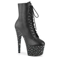 Stardance-1020 - Black Faux Leather Silver Multi