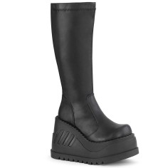 Stomp-200 - Black Stretch Vegan Leather  