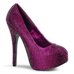 Bordello Teeze-06R - Purple Satin Rhinestones