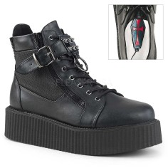 V-CREEPER-566 - Black Vegan Leather  