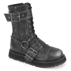 Valor-220 - Black Silver Rub Off Vegan Leather