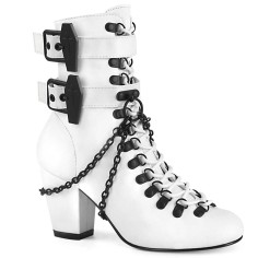 Vivika-128 - White Vegan Leather  