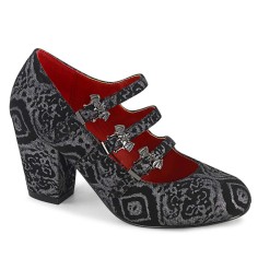 Vivika-38 - Black Silver Faux Nubuck Leather  