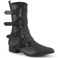 Warlock-110-B - Black Vegan Leather