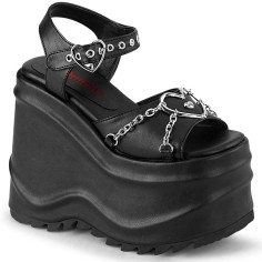 Wave-09 - Black Vegan Leather  