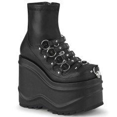 Wave-110 - Black Stretch Vegan Leather