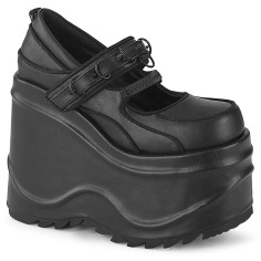 Wave-48 - Black Vegan Leather  