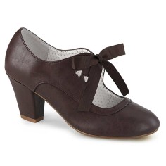 Wiggle-32 - Dark Brown Faux Leather  