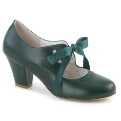 Wiggle-32 - Dark Green Faux Leather  