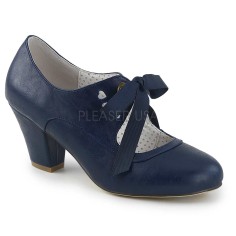 Wiggle-32 - Navy Blue Faux Leather  