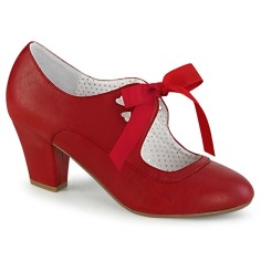 Wiggle-32 - Red Faux Leather  