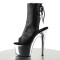 ADORE-1018 - Black Faux Leather Silver Chrome