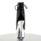 ADORE-1018 - Black Faux Leather Silver Chrome