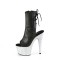 Adore-1018LG - Black Faux Leather Silver Multi Glitter