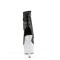 Adore-1018LG - Black Faux Leather Silver Multi Glitter