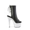 Adore-1018LG - Black Faux Leather Silver Multi Glitter