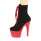 Adore-1020FSTT - Black Faux Suede Red  