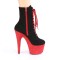 Adore-1020FSTT - Black Faux Suede Red  