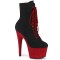 Adore-1020FSTT - Black Faux Suede Red  
