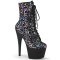 Adore-1020LP - Pewter Leopard Print Hologram Black Matte  