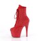 Adore-1020RM - Red Faux Suede Rhinestones Mesh Matte