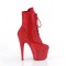 Adore-1020RM - Red Faux Suede Rhinestones Mesh Matte