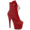Adore-1020RM - Red Faux Suede Rhinestones Mesh Matte