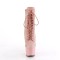 Adore-1020RM - Salmon Pink Faux Suede Rhinestone Mesh