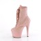Adore-1020RM - Salmon Pink Faux Suede Rhinestone Mesh