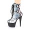 Adore-1020SP - Silver Hologram Snake Print Black Matte  